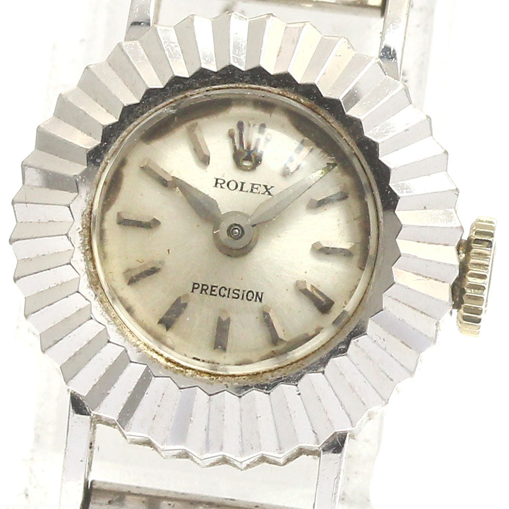 ROLEX Precision 2192 K18WG Cal.1401 Silver Dial Hand Winding Ladies Watch_884328