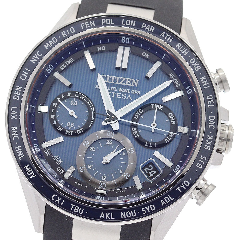 CITIZEN Attesa ACT Line CC4050-18L Navy Dial Solar Powered Radio Men's_884357