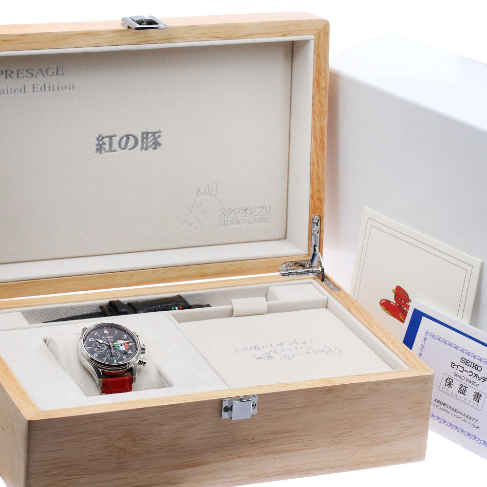 SEIKO Presage SARK017/8R48-00P0 Studio Ghibli Porco Rosso collaboration model black Dial Automatic Men's Watch_884370