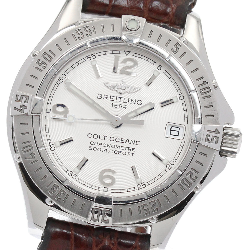BREITLING Colt Oceanne A77350 Date Silver Dial Quartz Ladies Watch_884374