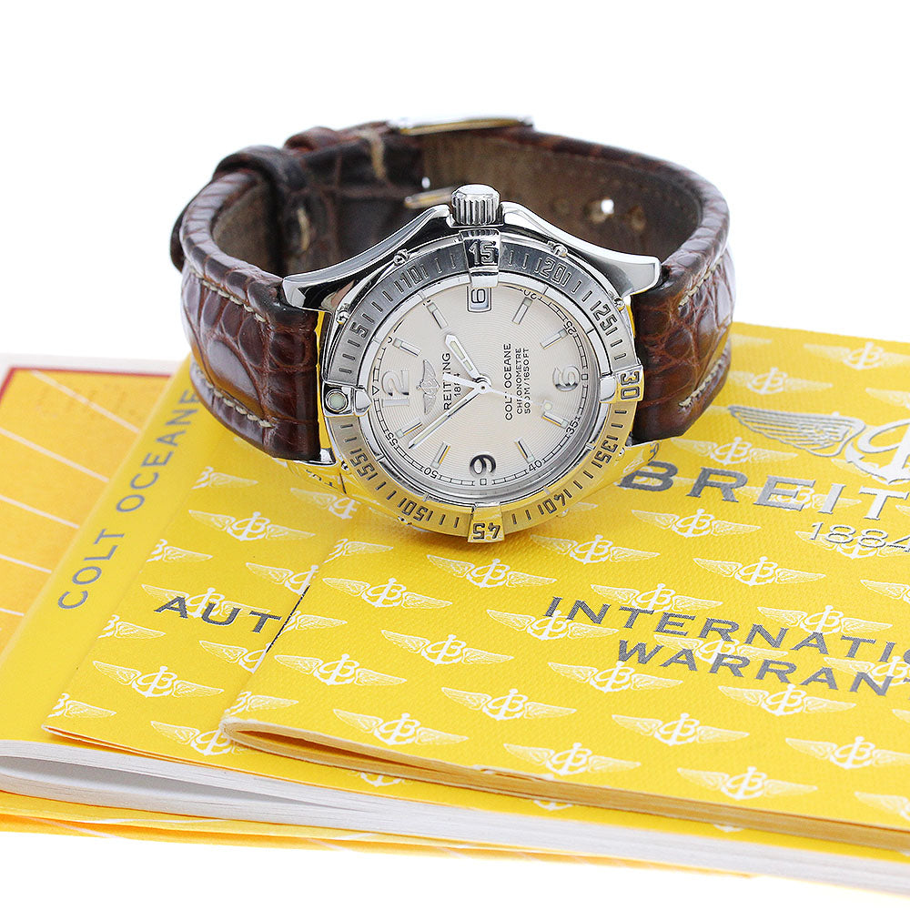 BREITLING Colt Oceanne A77350 Date Silver Dial Quartz Ladies Watch_884374