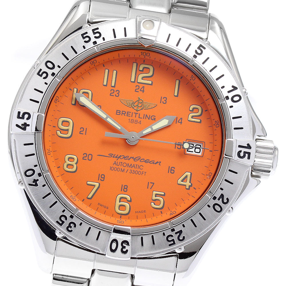 BREITLING Super Ocean A17040 Date Orange Dial Automatic Men's Watch_884398