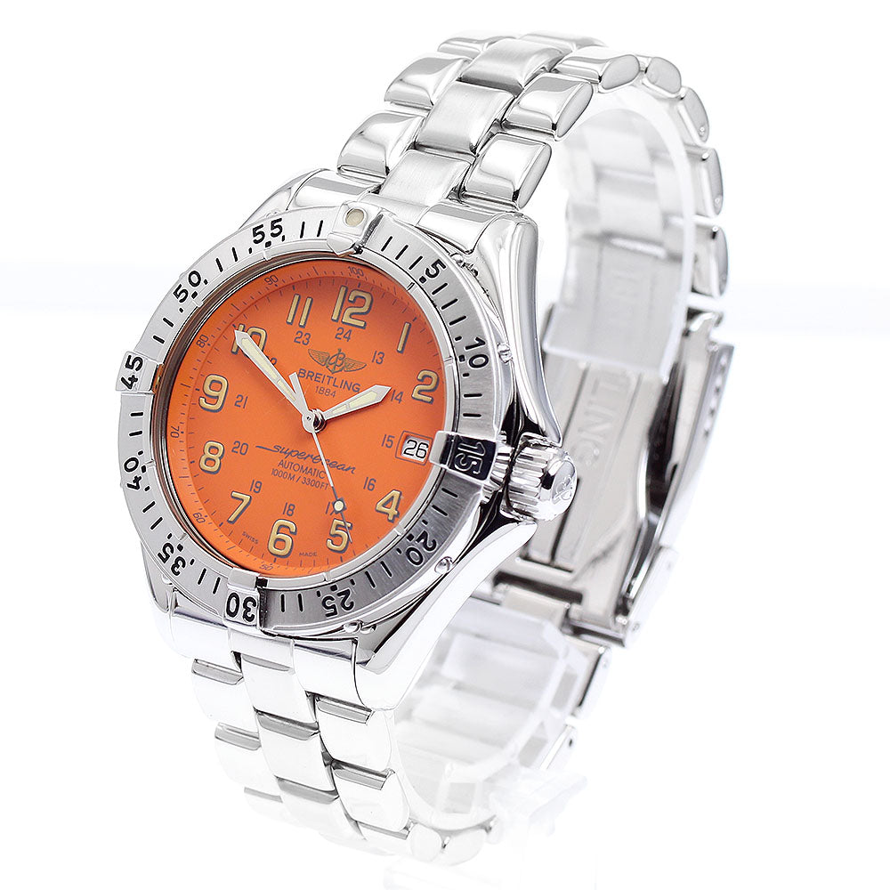 BREITLING Super Ocean A17040 Date Orange Dial Automatic Men's Watch_884398