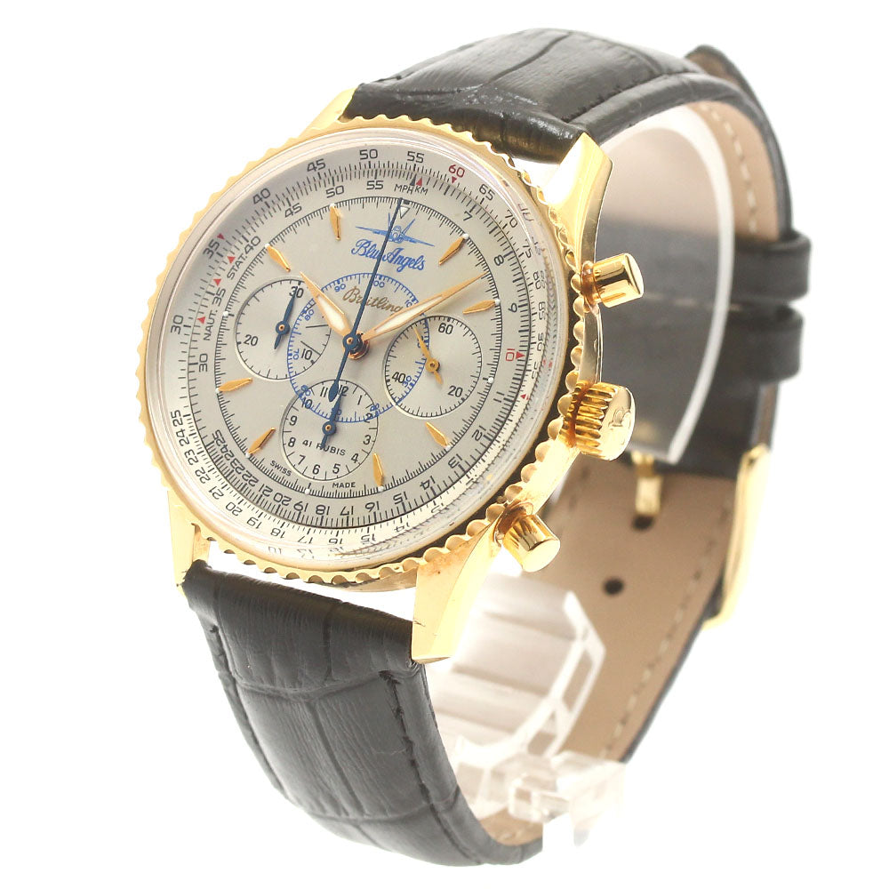 BREITLING Navitimer Montbrillant H30030.1 K18YG chronograph Silver Dial Automatic Men's Watch_884422