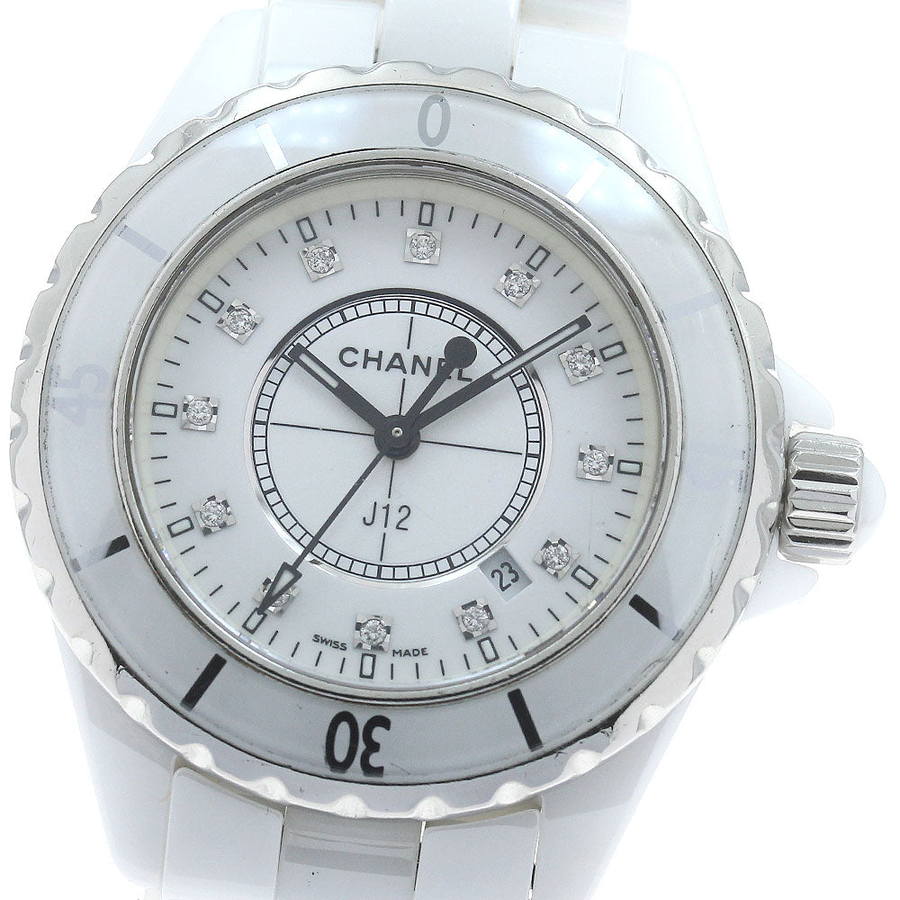 CHANEL J12 H1628 White ceramic 12P diamond white Dial Quartz Ladies Watch_884453