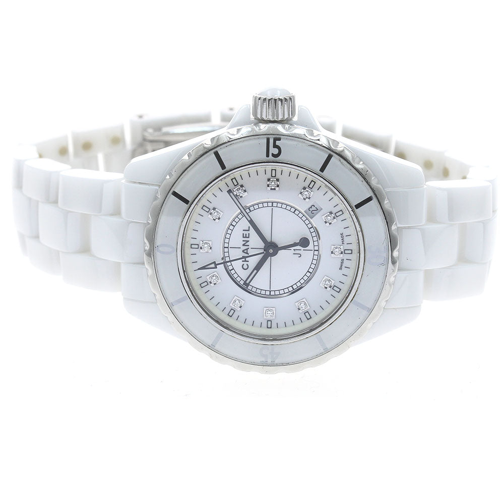 CHANEL J12 H1628 White ceramic 12P diamond white Dial Quartz Ladies Watch_884453