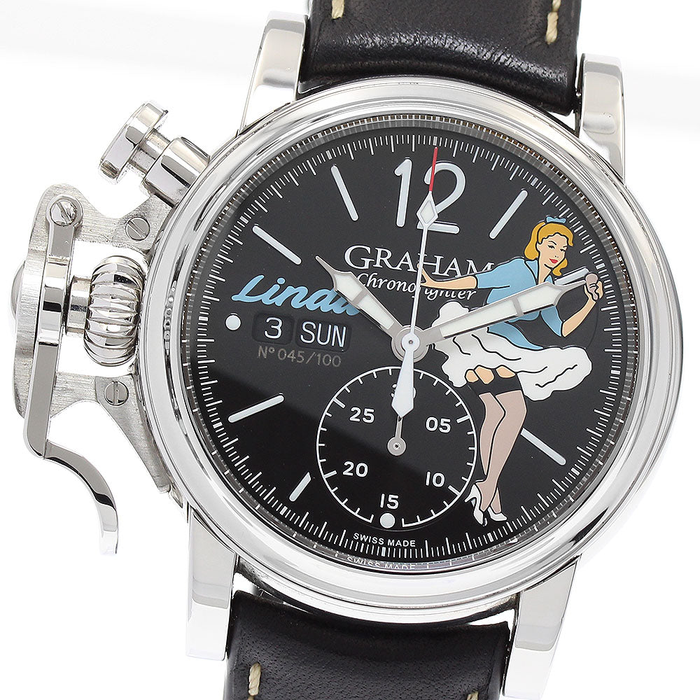 GRAHAM Ronofighter Vintage Nose Art Linda 2CVAS.B27A.L138F Day Date Limited to 100 pieces worldwide black Dial Automatic Men's Watch_884495