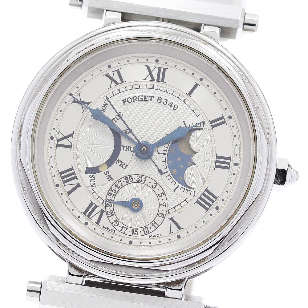 FORGET Type B B349 Day Date Moon Phase Silver Dial Automatic Men's Watch_884497