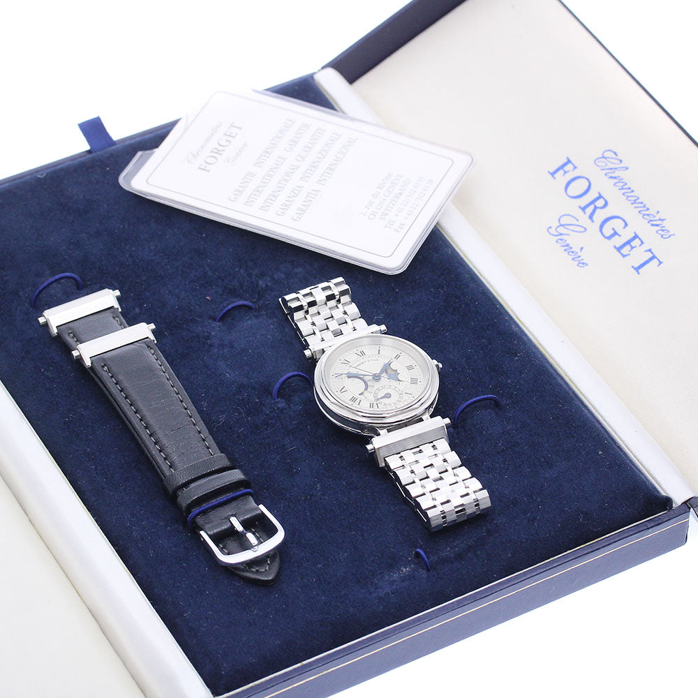 FORGET Type B B349 Day Date Moon Phase Silver Dial Automatic Men's Watch_884497