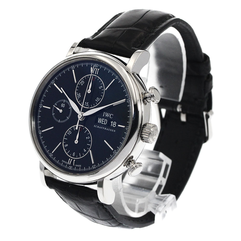 IWC SCHAFFHAUSEN Portofino IW391002 Chronograph day date black Dial Automatic Men's Watch_884546