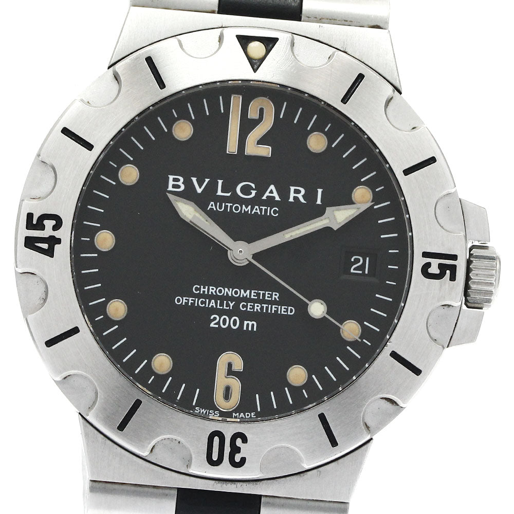 BVLGARI Diagono Scuba SD38S Date black Dial Automatic Men's Watch_884550
