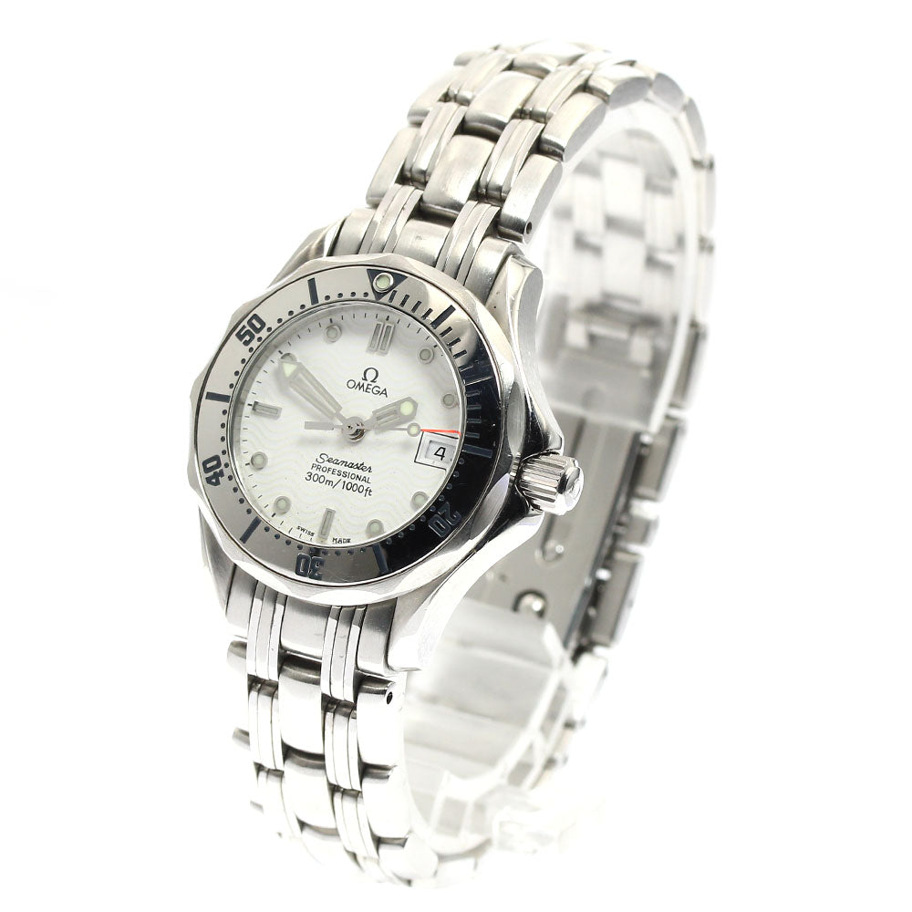 OMEGA Seamaster300 2582.20 Date white Dial Quartz Ladies Watch_884559