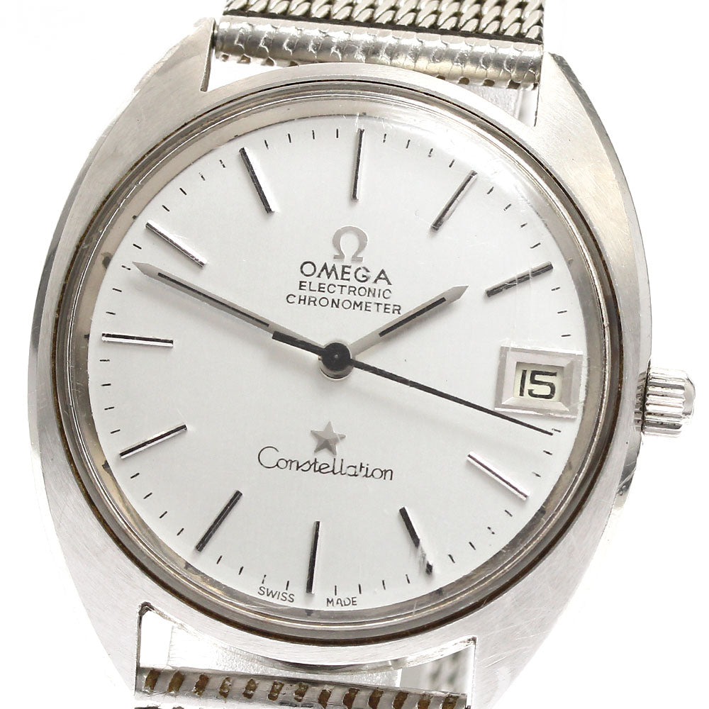 OMEGA Constellation Electronic date Silver Dial tuning fork Men's Watch_884571