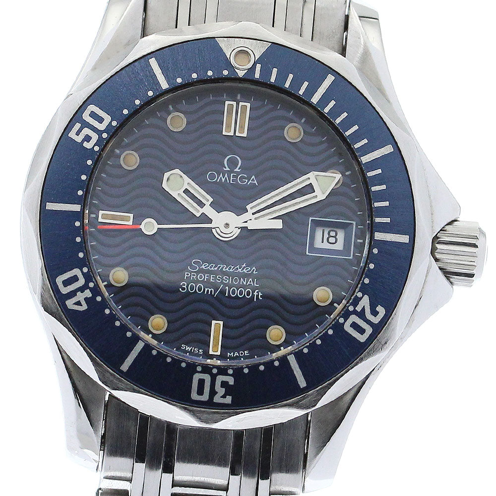 OMEGA Seamaster300 2583.80 Date Navy Dial Quartz Ladies Watch_884593