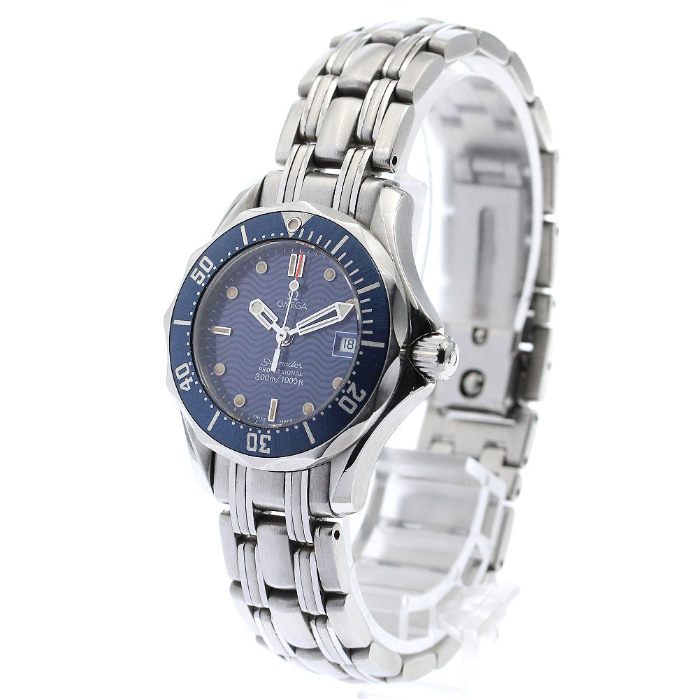 OMEGA Seamaster300 2583.80 Date Navy Dial Quartz Ladies Watch_884593