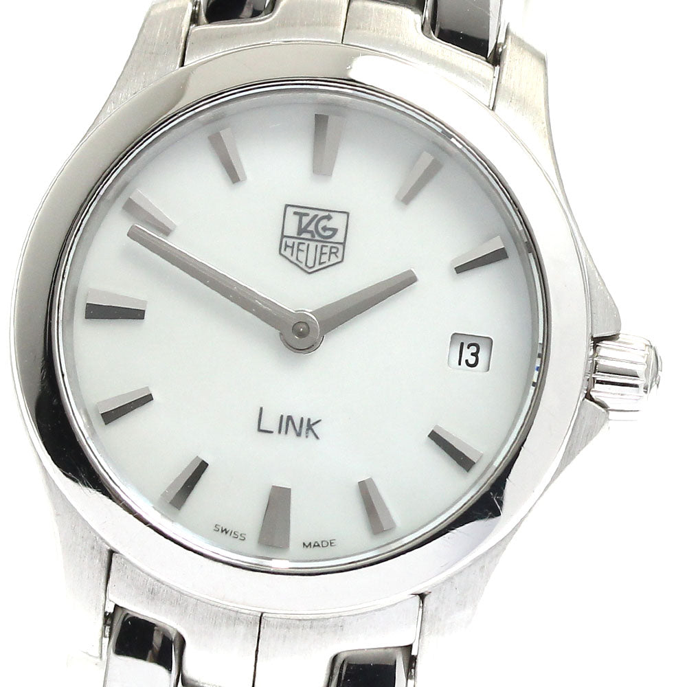 TAG HEUER Link WJF1410 Date White shell Dial Quartz Ladies Watch_884641