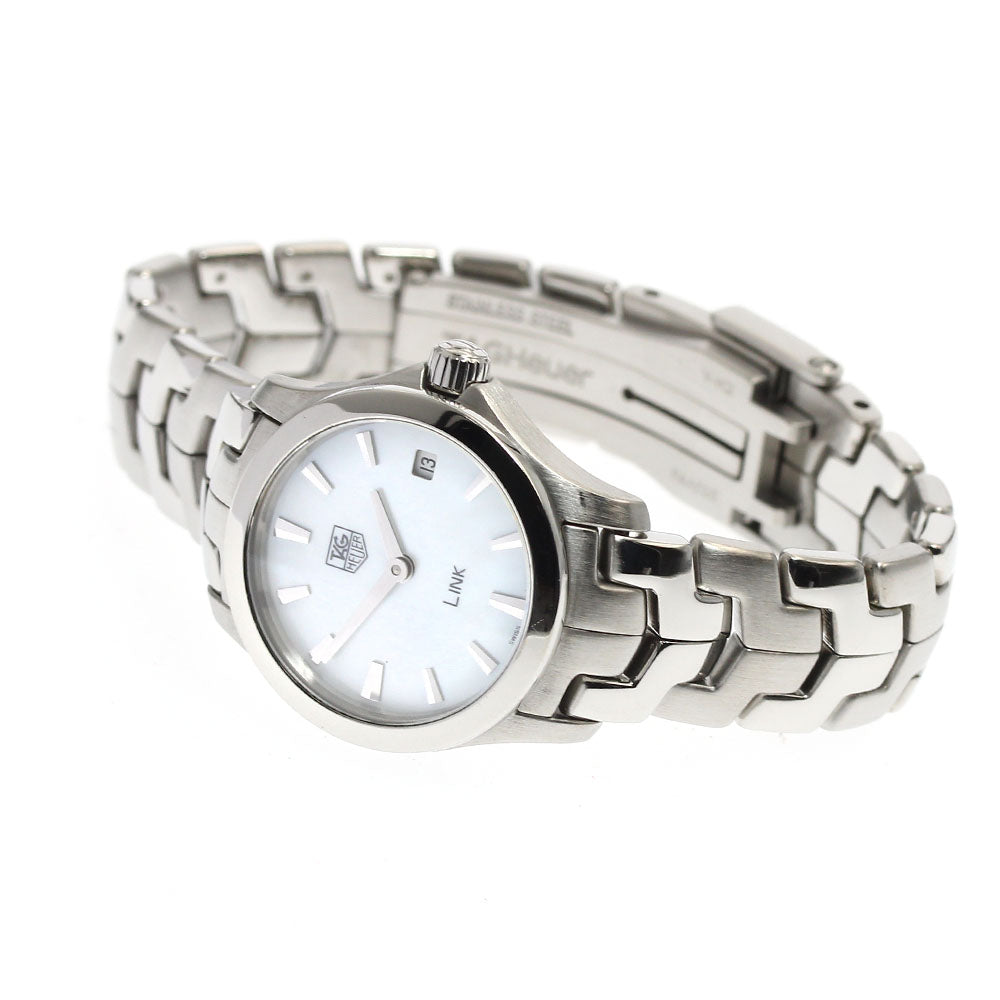 TAG HEUER Link WJF1410 Date White shell Dial Quartz Ladies Watch_884641