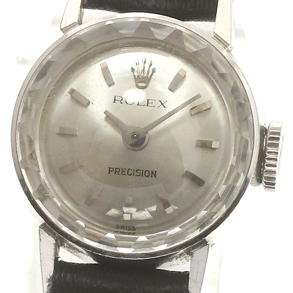 ROLEX Precision 2604 K18WG Cal.1400 Silver Dial Hand Winding Ladies Watch_884643