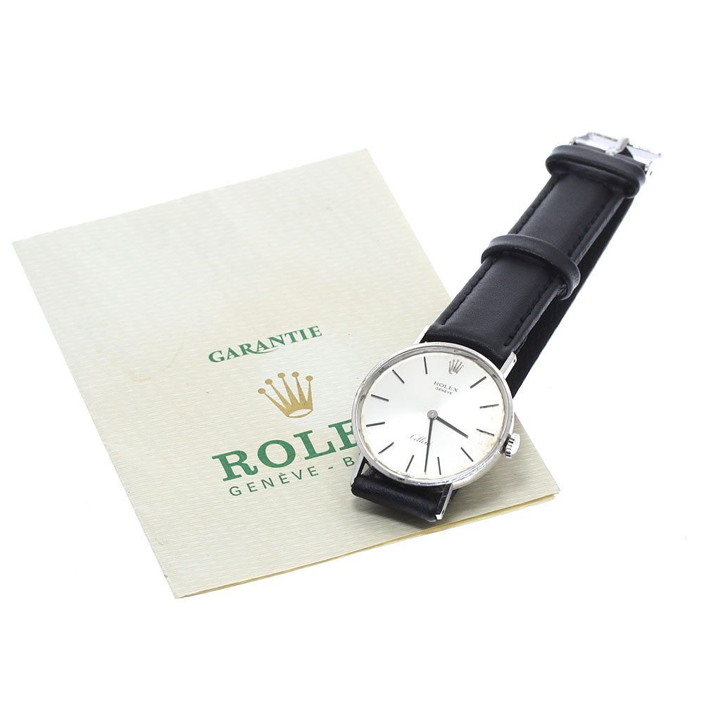 ROLEX Cellini 3833 K18WG Cal.1600 Silver Dial Hand Winding Men's Watch_884675