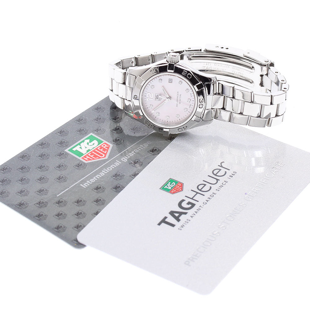 TAG HEUER Aqua racer WAF141A.BA0813 10P diamond date Pink shell Dial Quartz Ladies Watch_884680