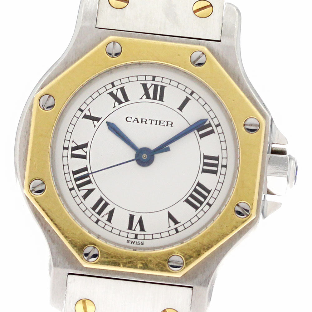 CARTIER Santos Octagon SM 82037288 YG bezel white Dial Automatic Ladies_884716