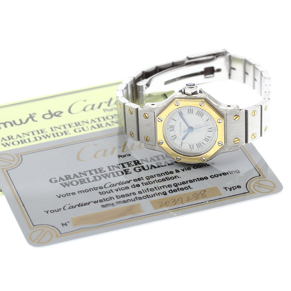 CARTIER Santos Octagon SM 82037288 YG bezel white Dial Automatic Ladies_884716