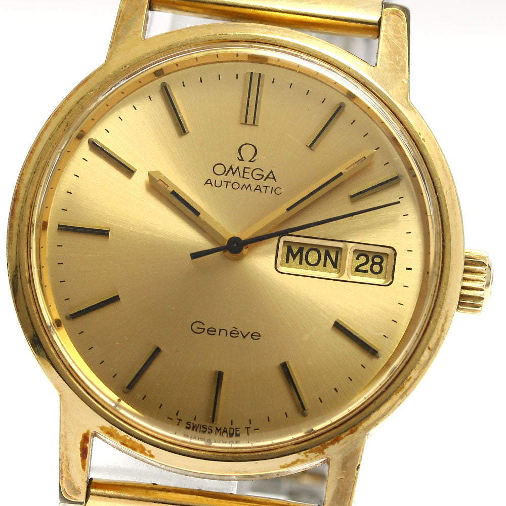 OMEGA Geneve 166.0117 Cal.1022 Day Date Gold Dial Automatic Men's Watch_884836