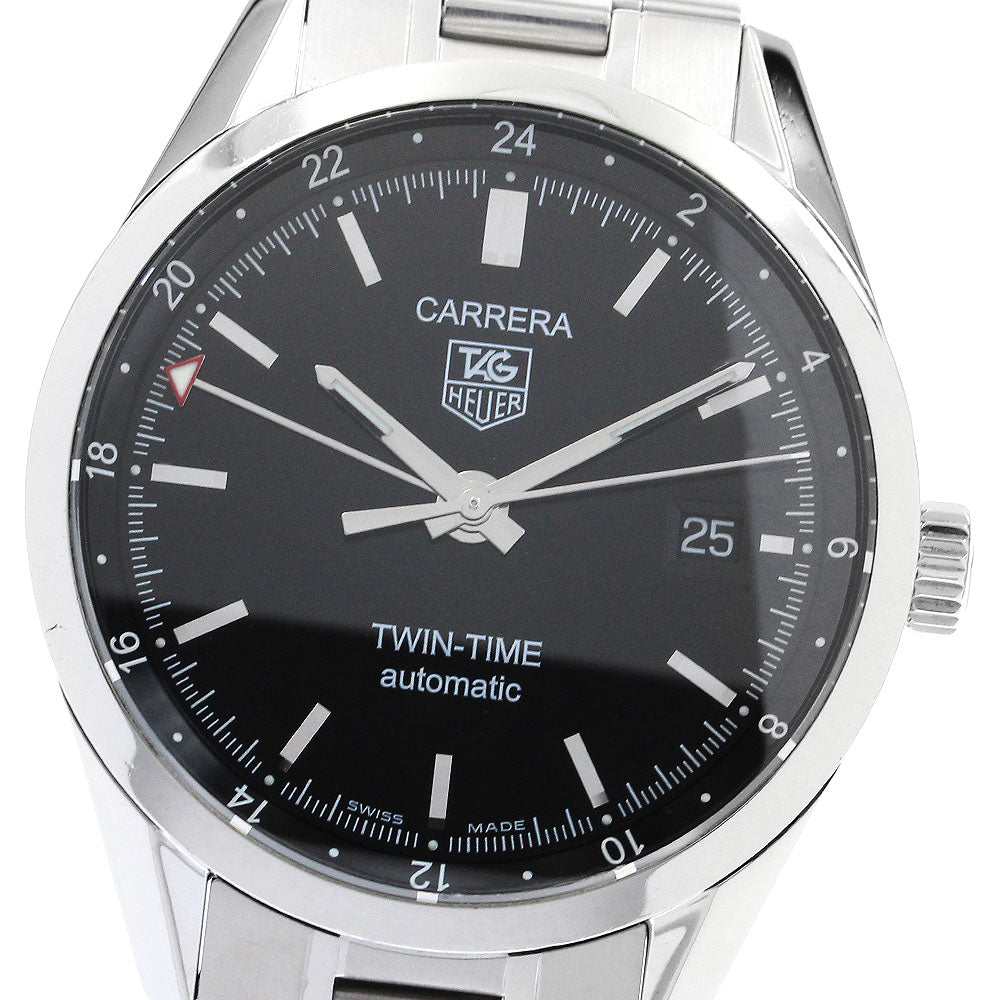TAG HEUER Carrera twin time WV2115 Date GMT black Dial Automatic Men's_884851