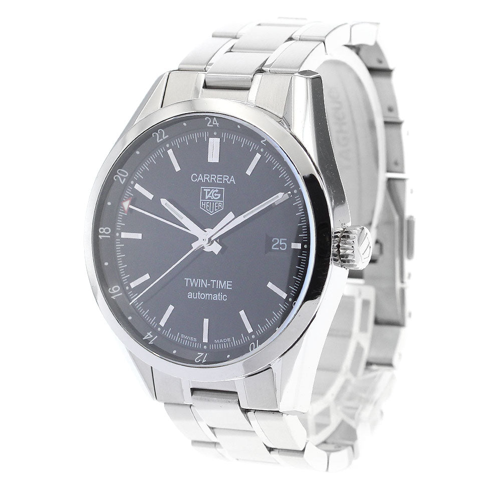 TAG HEUER Carrera twin time WV2115 Date GMT black Dial Automatic Men's_884851