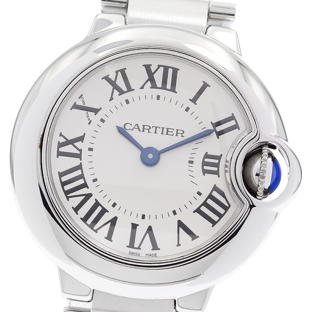 CARTIER Baron blue SM W69010Z4 Silver Dial Quartz Ladies Watch_884886