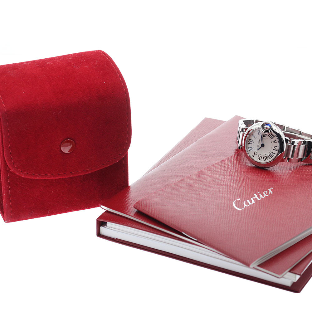 CARTIER Baron blue SM W69010Z4 Silver Dial Quartz Ladies Watch_884886