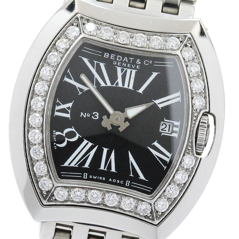 BEDAT&Co No.3 Tonneau Watch 334 date diamond bezel Quartz Ladies Watch_884887