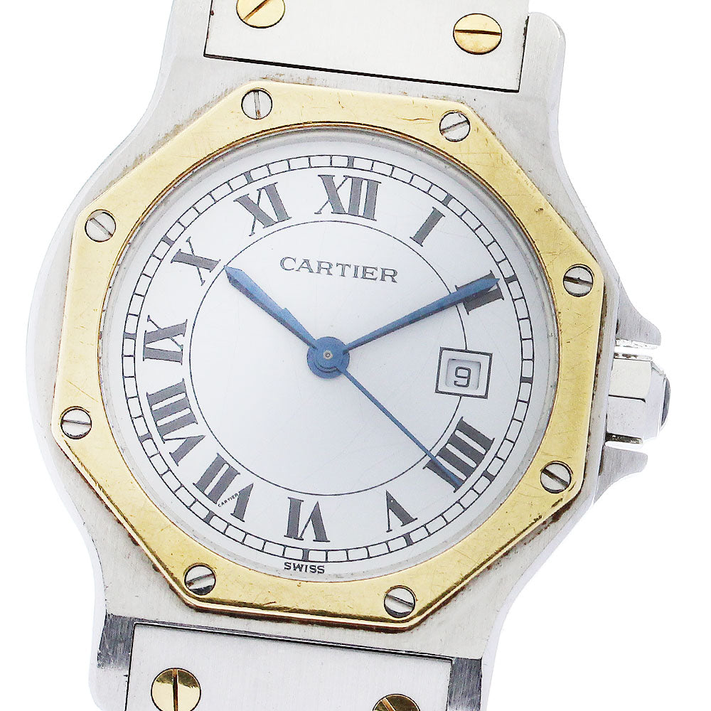 CARTIER Santos Octagon LM YG bezel white Dial Automatic Men's Watch_884956
