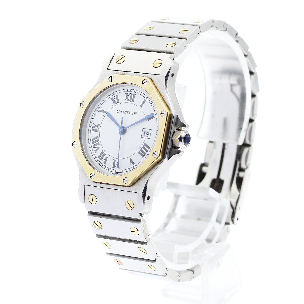 CARTIER Santos Octagon LM YG bezel white Dial Automatic Men's Watch_884956