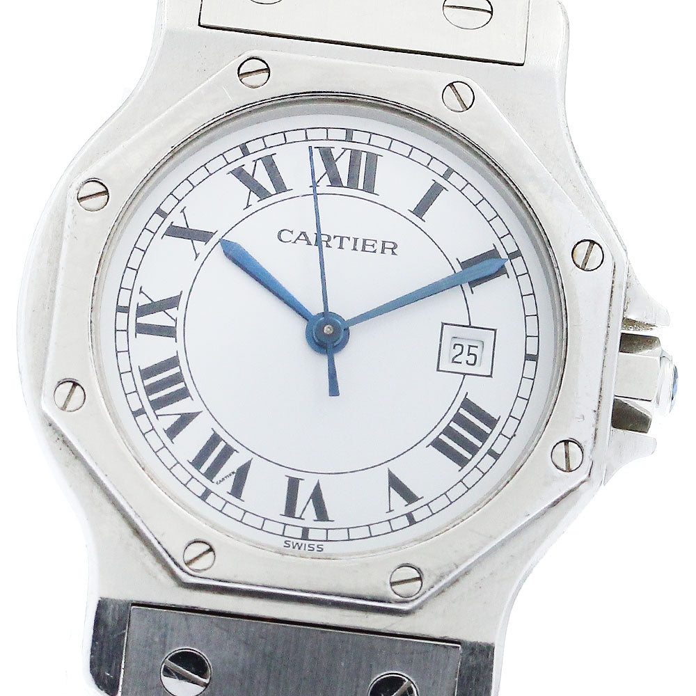 CARTIER Santos Octagon LM Date white Dial Automatic Men's Watch_884972