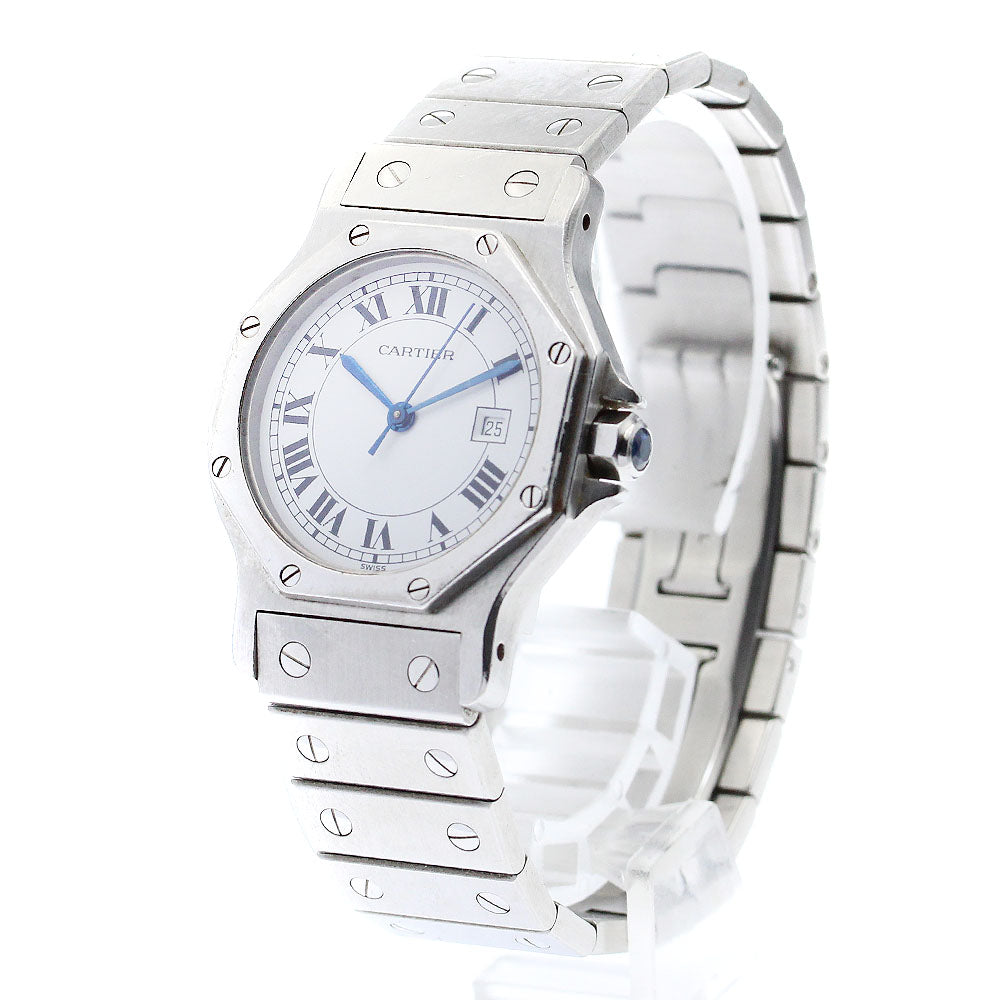 CARTIER Santos Octagon LM Date white Dial Automatic Men's Watch_884972