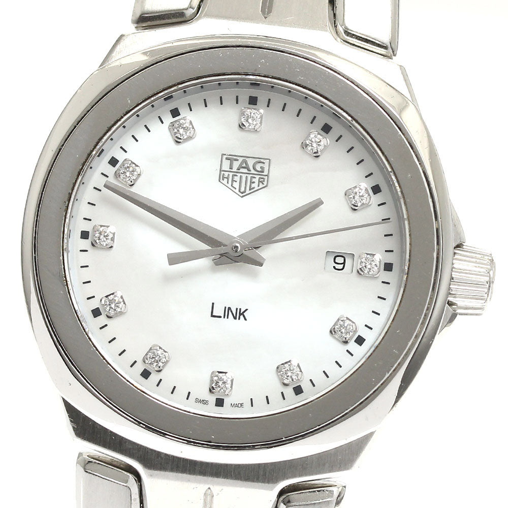 TAG HEUER Link WBC1312 12P diamond date White shell Dial Quartz Ladies _885007