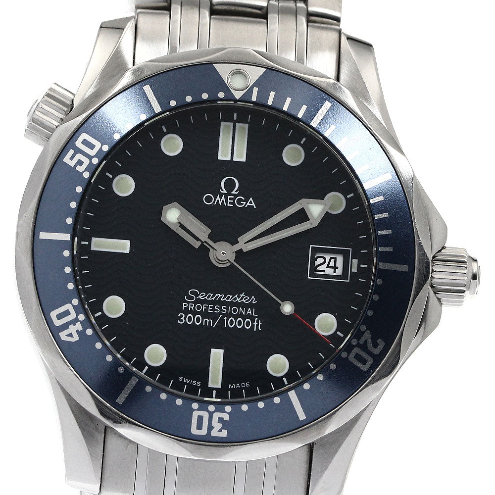 OMEGA Seamaster300 2561.80 Date Navy Dial Quartz Boy's Watch_885015