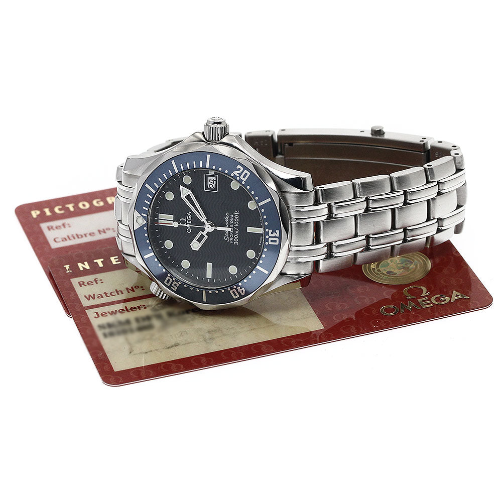 OMEGA Seamaster300 2561.80 Date Navy Dial Quartz Boy's Watch_885015