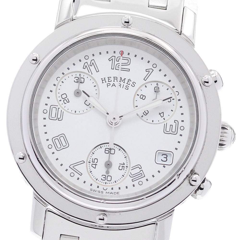 HERMES Clipper chrono CL1.310 Date Chronograph white Dial Quartz Ladies_885024