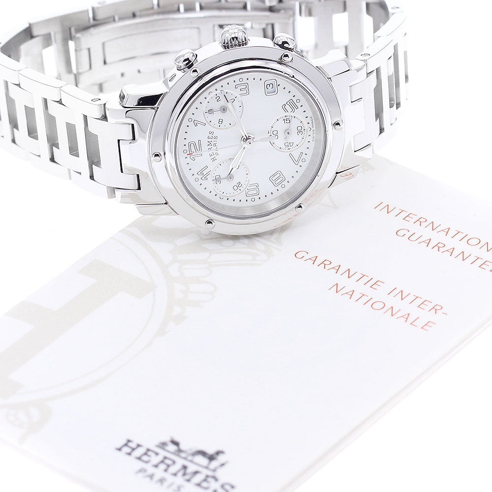 HERMES Clipper chrono CL1.310 Date Chronograph white Dial Quartz Ladies_885024
