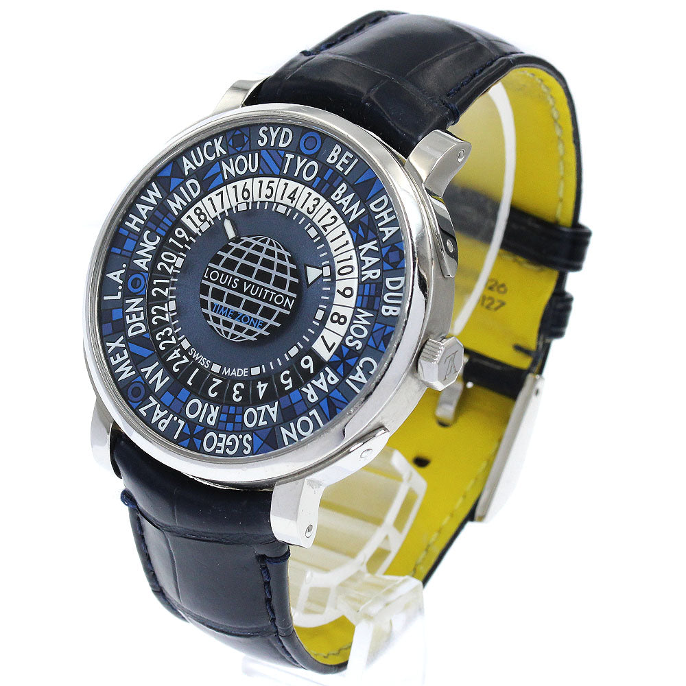LOUIS VUITTON Escal time zone Q5D22 World time Navy Dial Automatic Men's Watch_885044