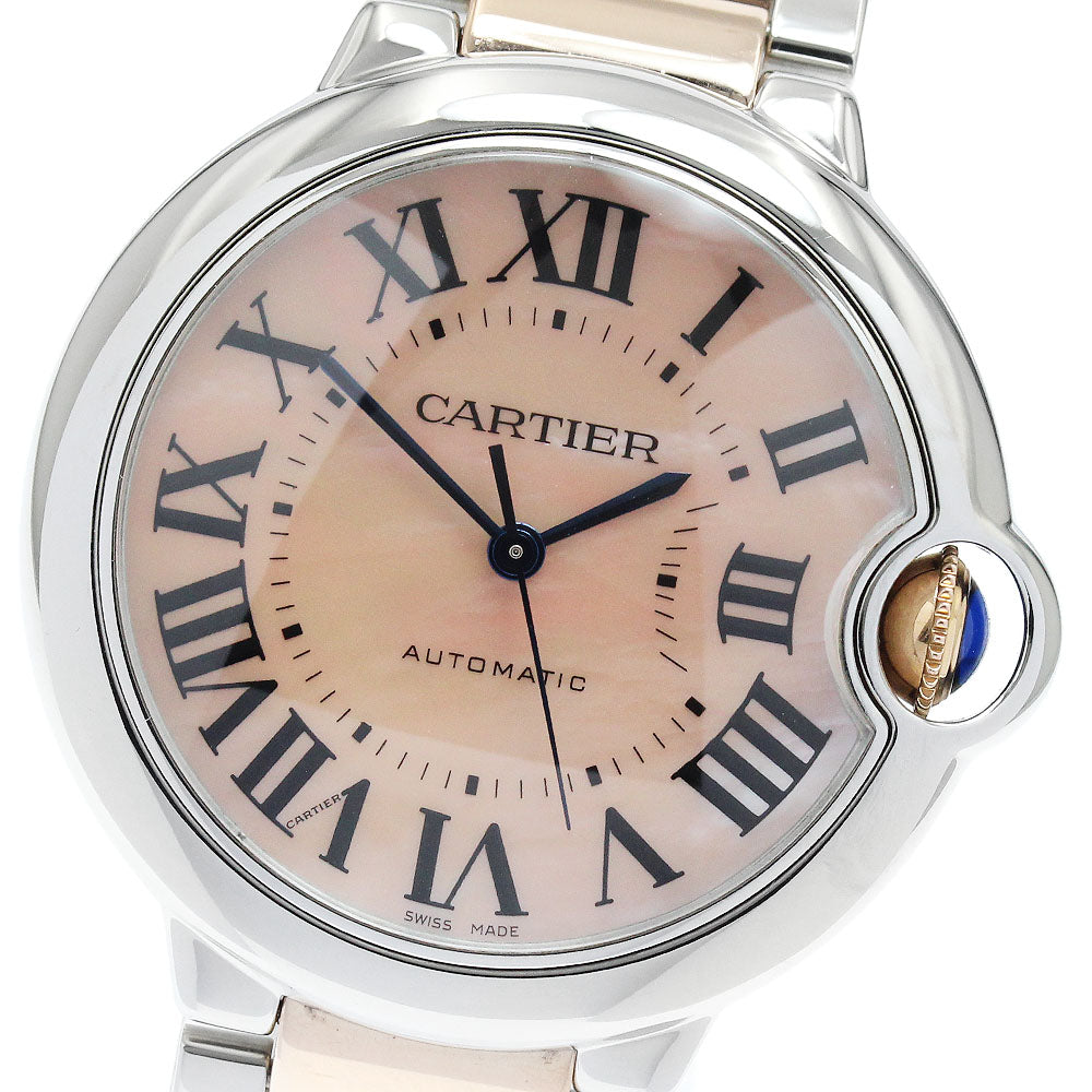 CARTIER Baron blue MM W6920033 Pink shell Dial Automatic Boy's Watch_885061