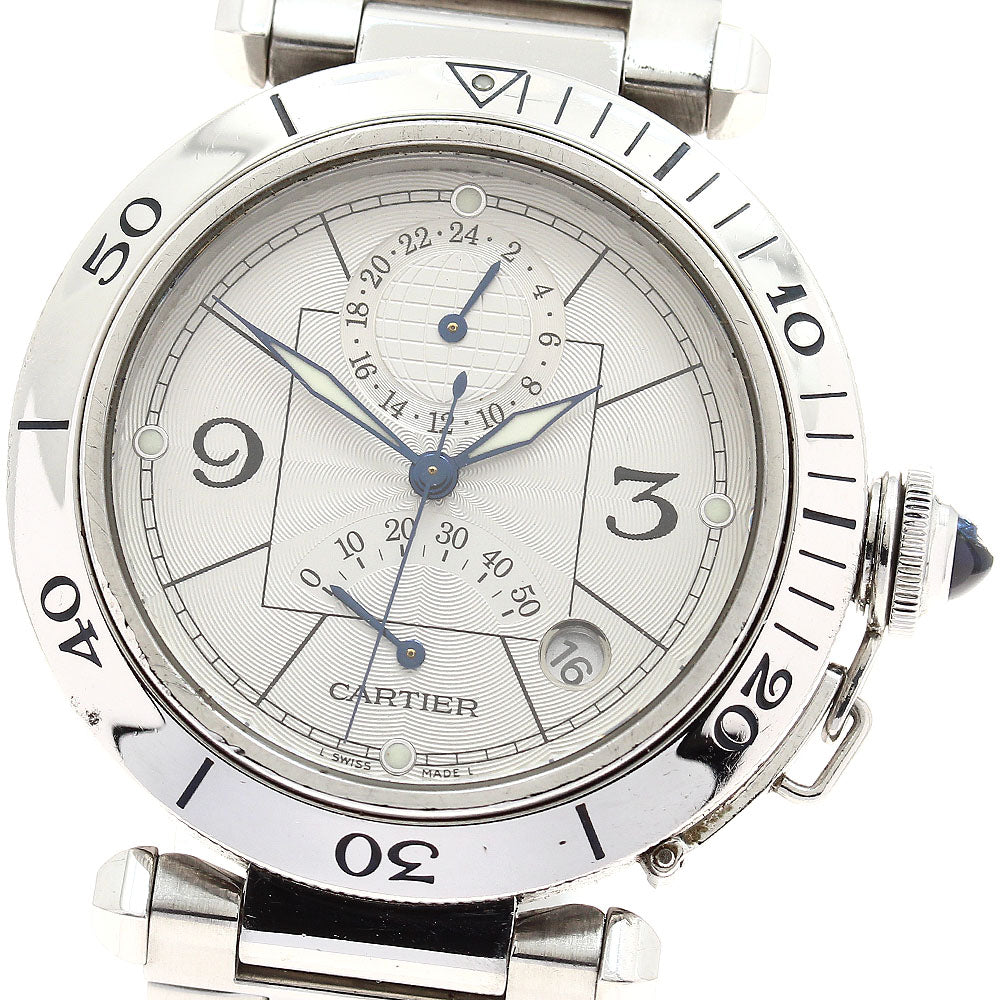 CARTIER Pasha 38mm W31037H3 GMT power reserve Automatic Men's Watch_885072