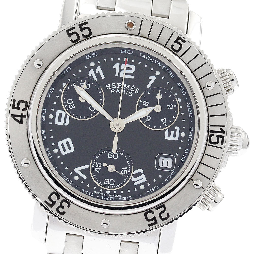 HERMES Clipper diver CL2.310 Chronograph black Dial Quartz Ladies Watch_885106