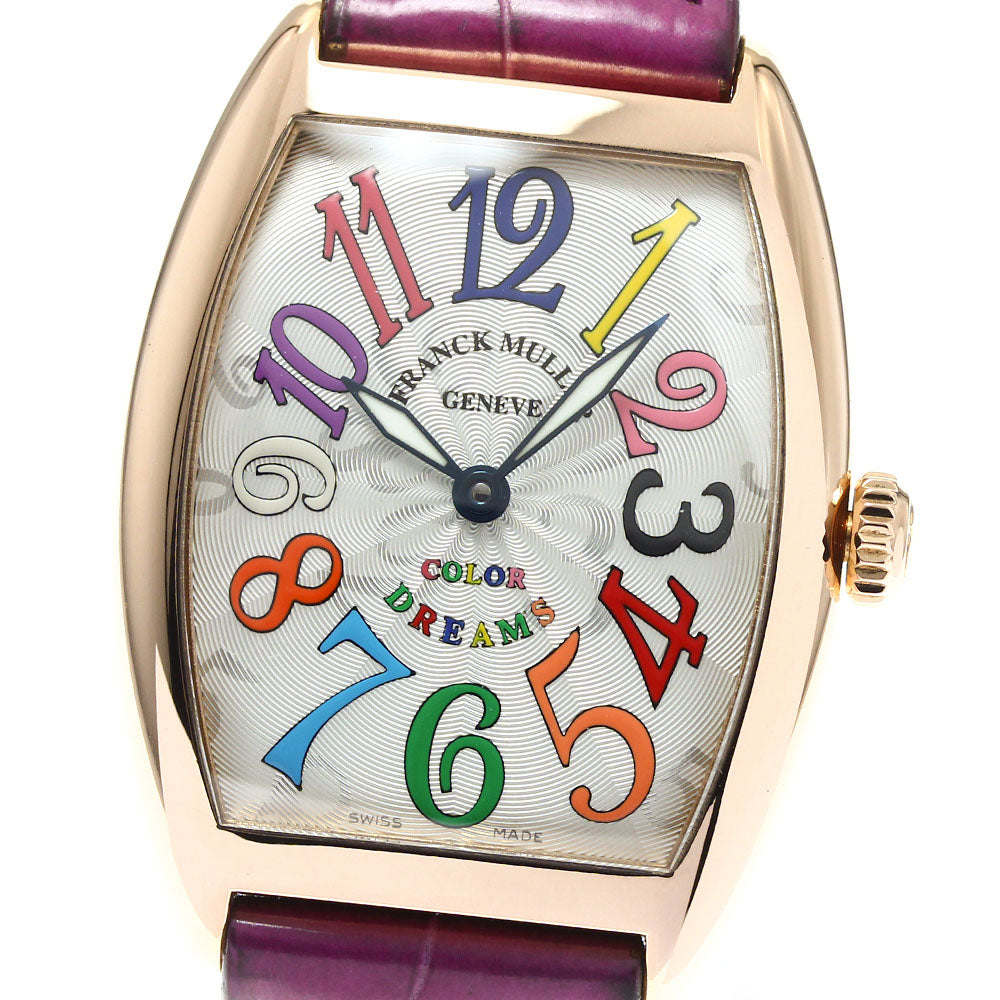 FRANCK MULLER Tono Curvex Color Dreams 7502QZ 18K Pink Gold Silver Dial Quartz Ladies Watch_885154