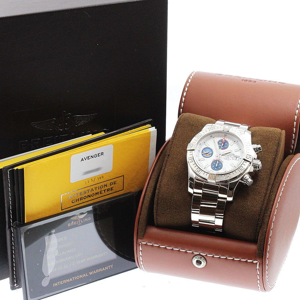 BREITLING Avenger II A13381 Blue Impulse white Dial Automatic Men's Watch_885162