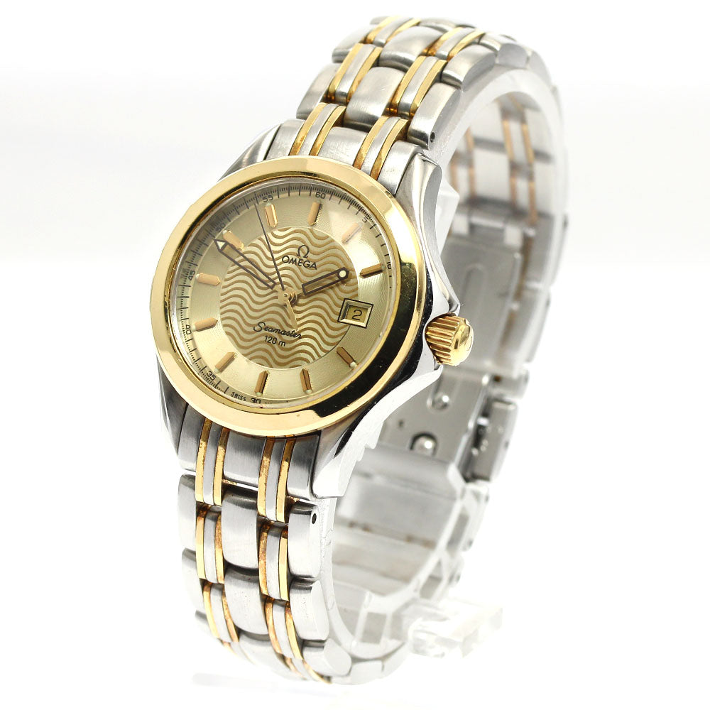 OMEGA Seamaster120 2371.11 YG bezel date gold Dial Quartz Ladies Watch_885184