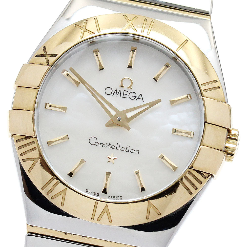 OMEGA Constellation 123.20.27.60.05.002 K18YGBezel Mother of Pearl White shell Dial Quartz Ladies Watch_885192