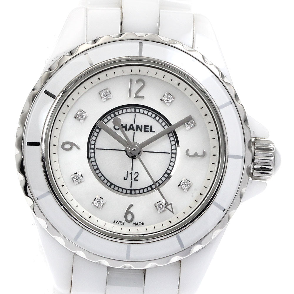 CHANEL J12 H2570 White ceramic 8P diamond White shell Dial Quartz Ladies Watch_885204